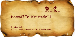 Mocsár Kristóf névjegykártya