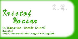 kristof mocsar business card