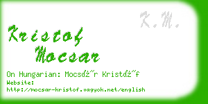 kristof mocsar business card